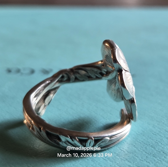 1885 Tiffany & Co. Violet Spoon Ring In Sterling Sulver Luxury Flower #68 - Picture 12 of 15